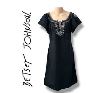 Vintage 90’s Betsey Johnson Mexican Style Embroidered Peasant Style Dress Sz S